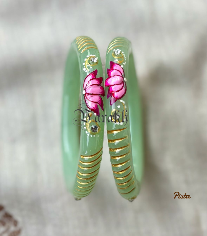 Lotus Painted Bangles