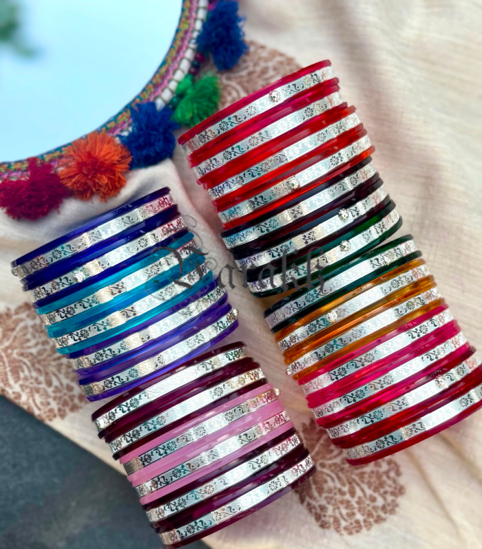 Silver Paat Plastic Candle Bangles